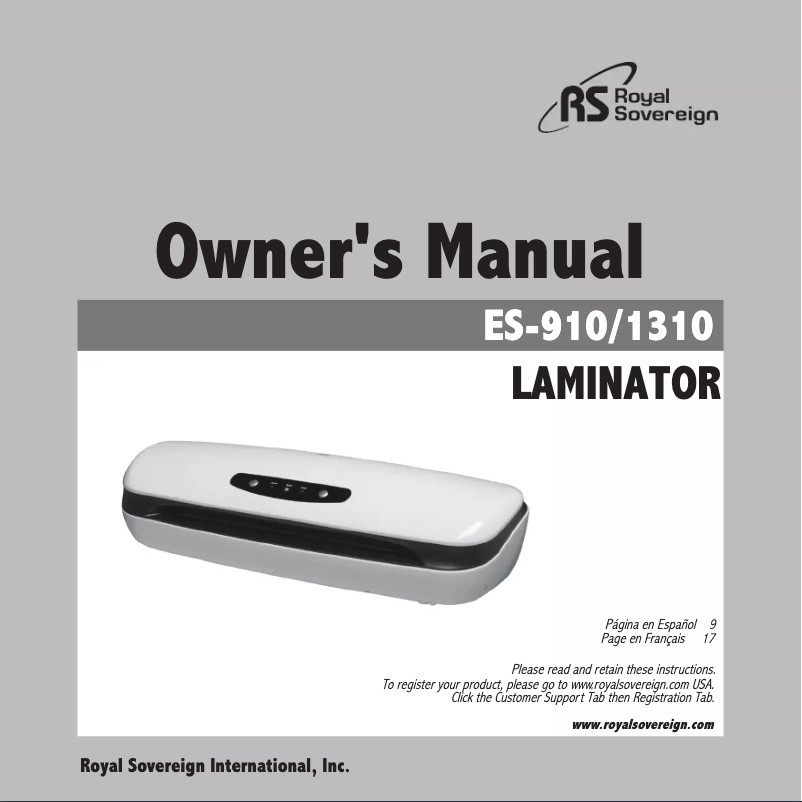 Image de la première page du manuel de l'appareil ES-1310