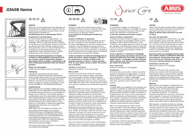 Page n°1 - Manuel utilisateur Abus JC6408 Hanna