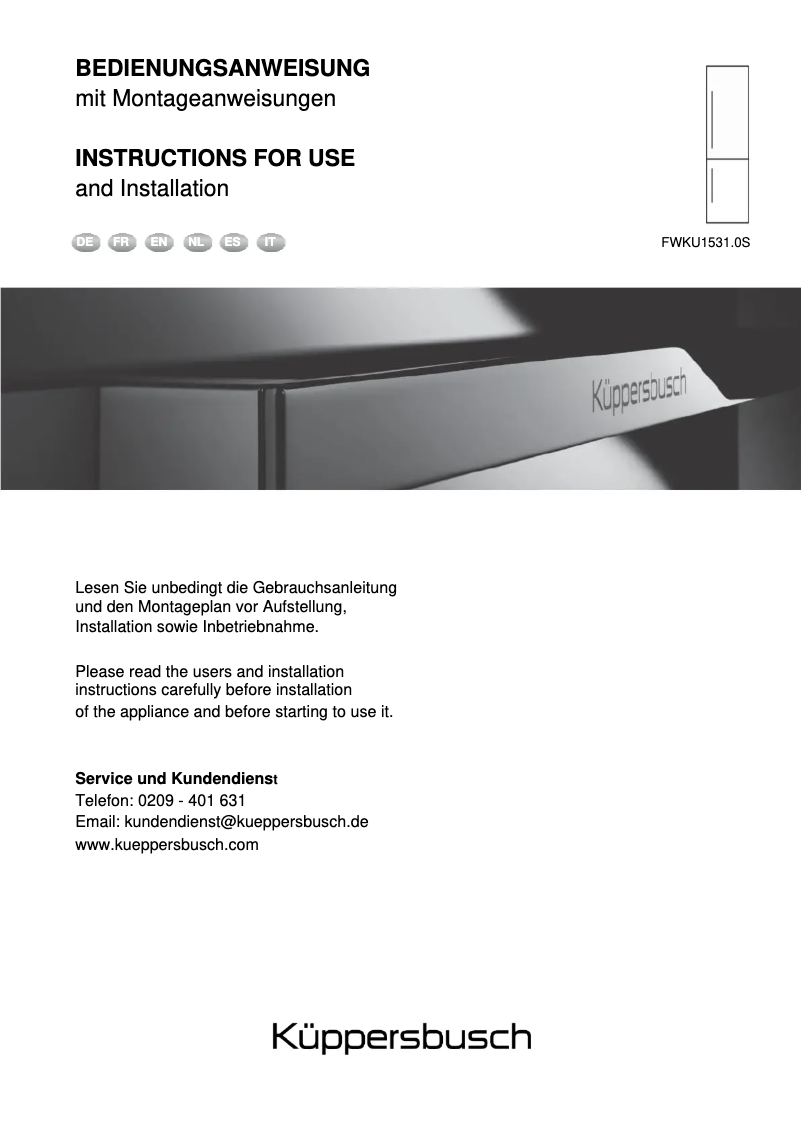 Página 1 del manual Manual de usuario Küppersbusch FKWU1531.0S
