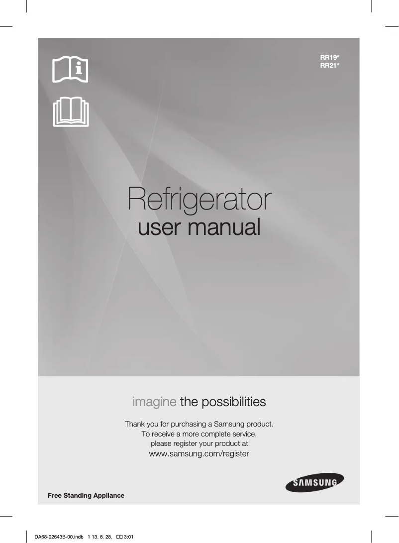 Page 1 de la notice Manuel utilisateur Samsung RR21J3146S8