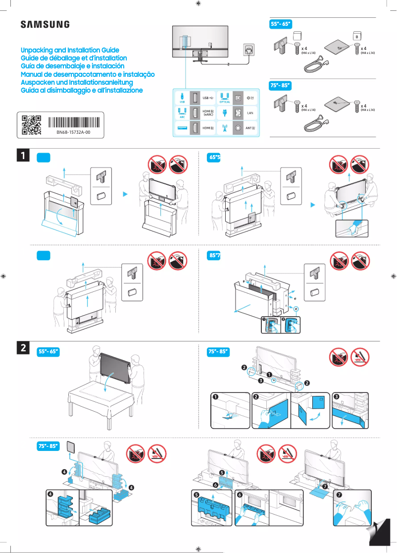Page 1 de la notice Manuel utilisateur Samsung QA85Q70CAJ