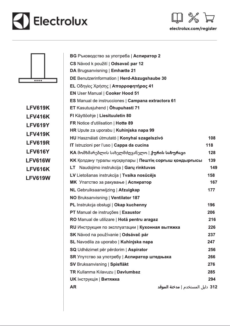 Page n°1 - Manuel utilisateur Electrolux LFV619W