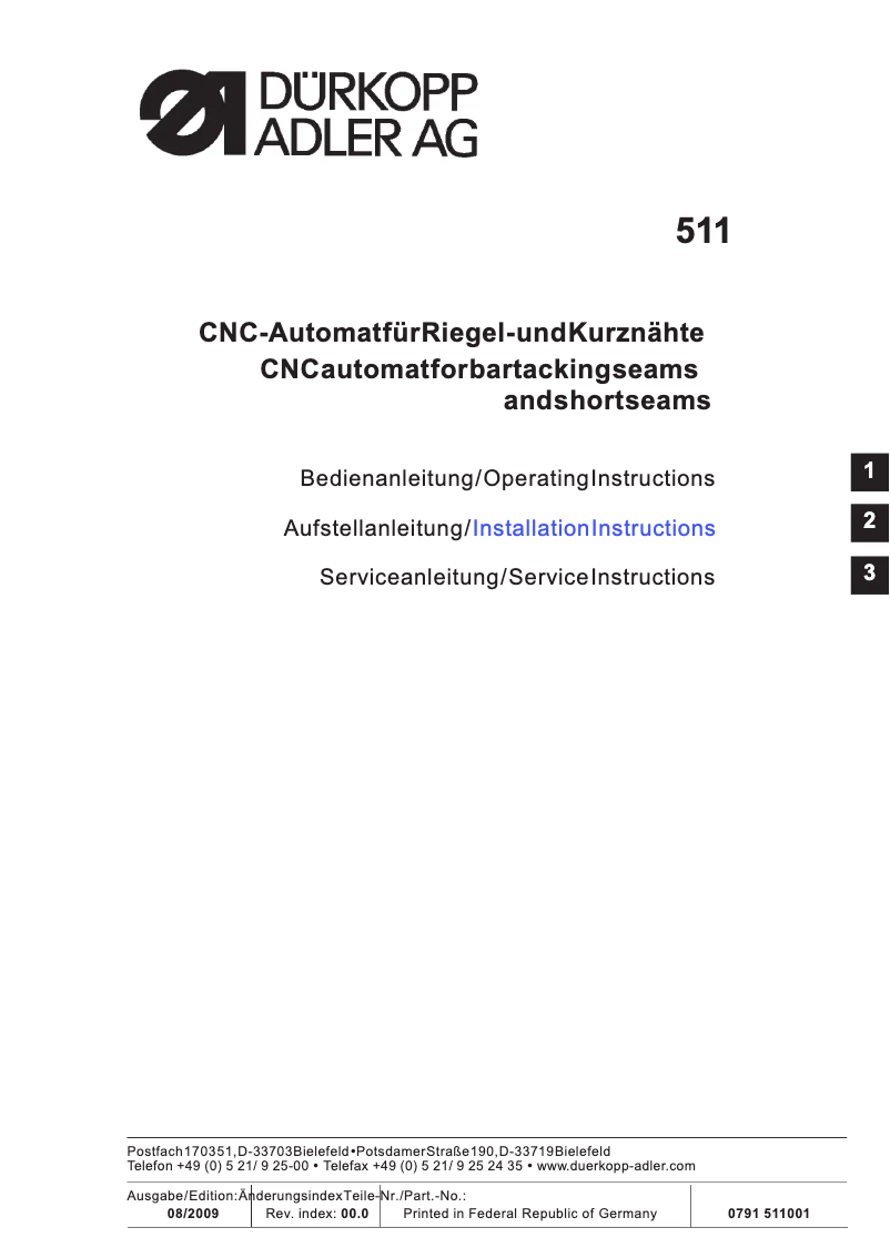 Image de la première page du manuel de l'appareil 511