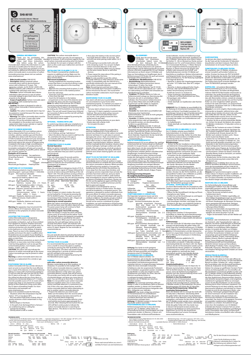 Page n°1 - Manuel utilisateur Smartwares SH8-90105