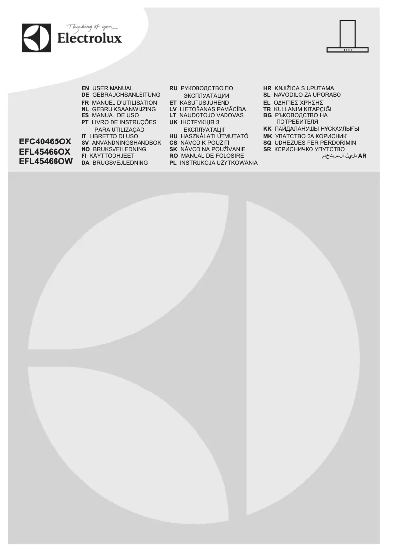 Page 1 de la notice Manuel utilisateur Electrolux EFC40465OX