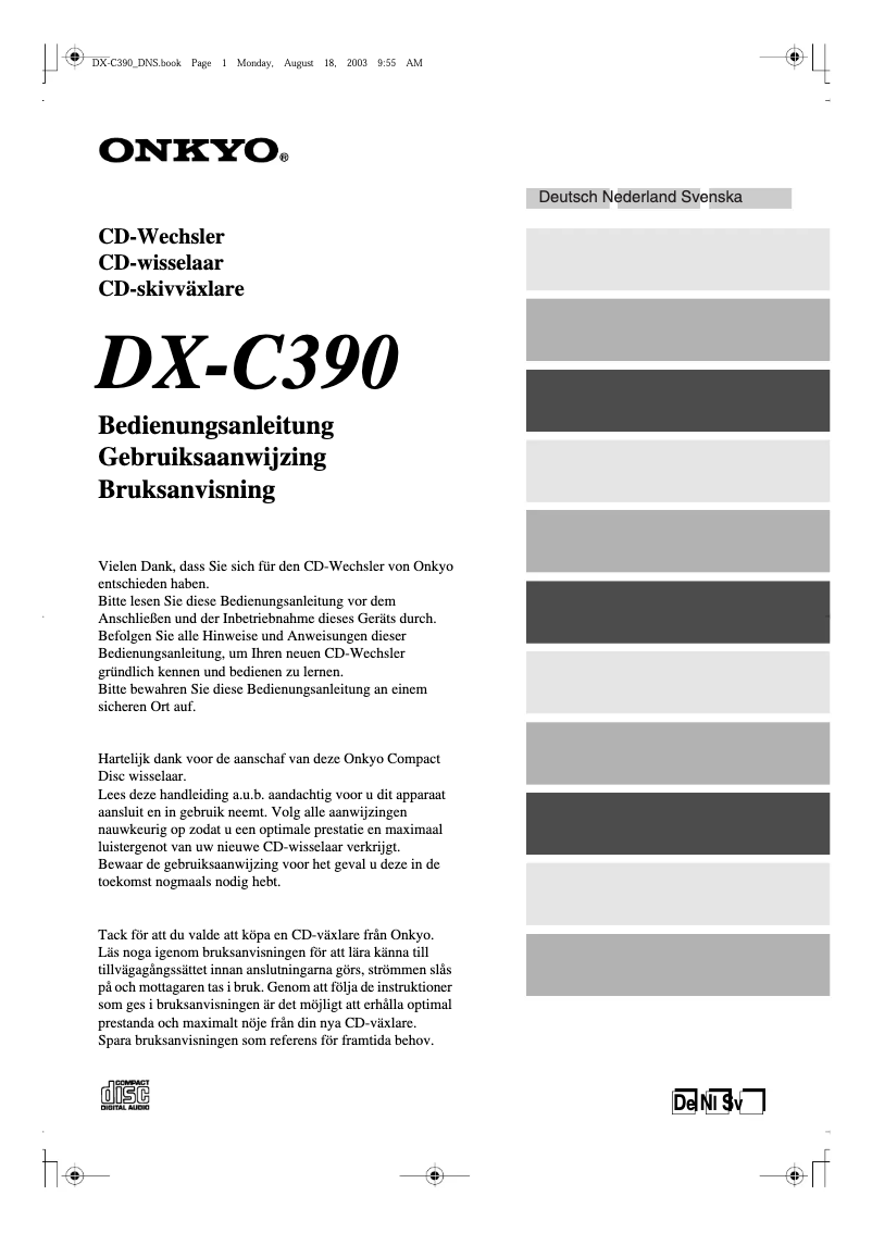 Image de la première page du manuel de l'appareil DX-C930