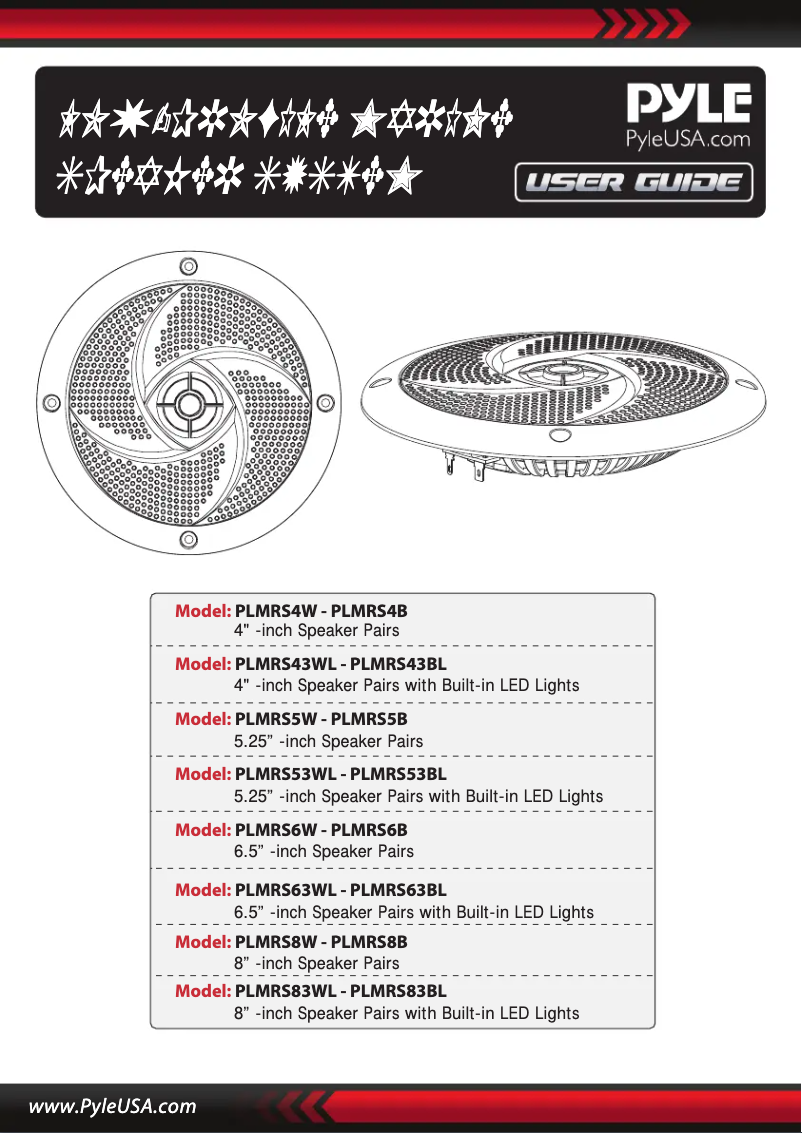 Page n°1 - Manuel utilisateur Pyle PLMRS8B