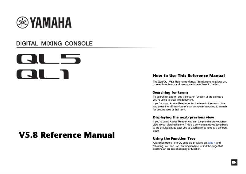 Page n°1 - Manuel utilisateur Yamaha QL5