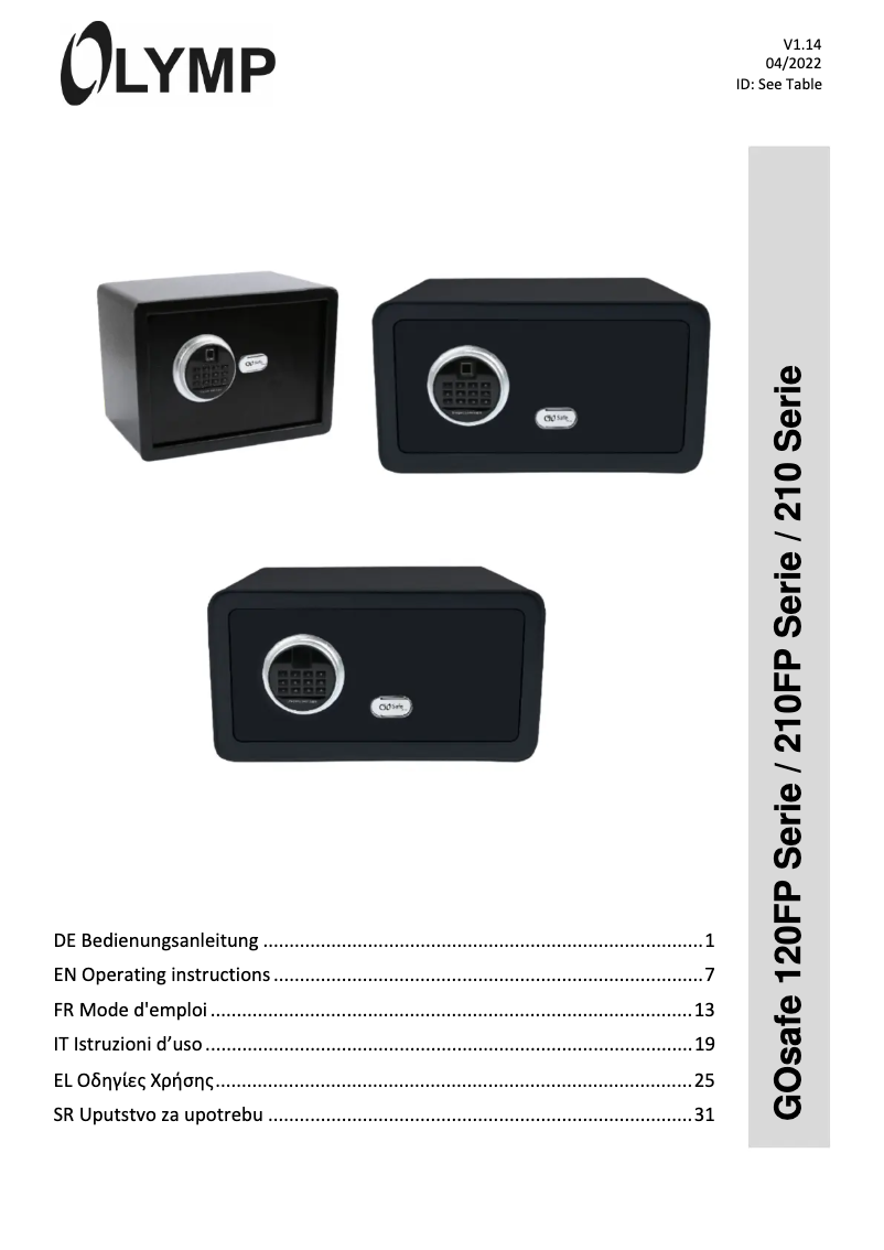 Page n°1 - Manuel utilisateur Olympia GOsafe 2.