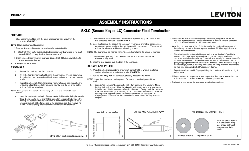 Page n°1 - Manuel utilisateur Leviton 4999K-OLC