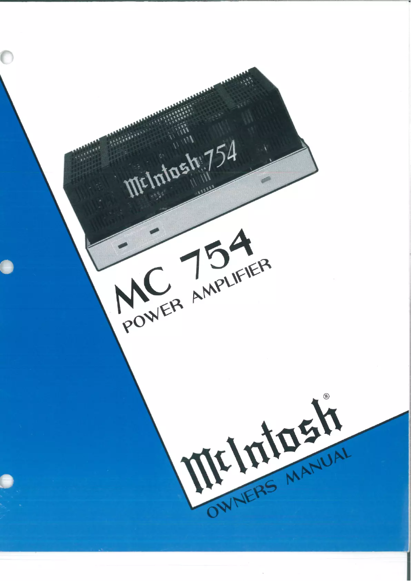 Page 1 de la notice Manuel utilisateur McIntosh MC-754