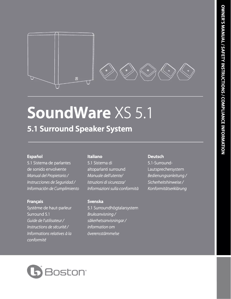 Image de la première page du manuel de l'appareil SoundWare XS 5.1