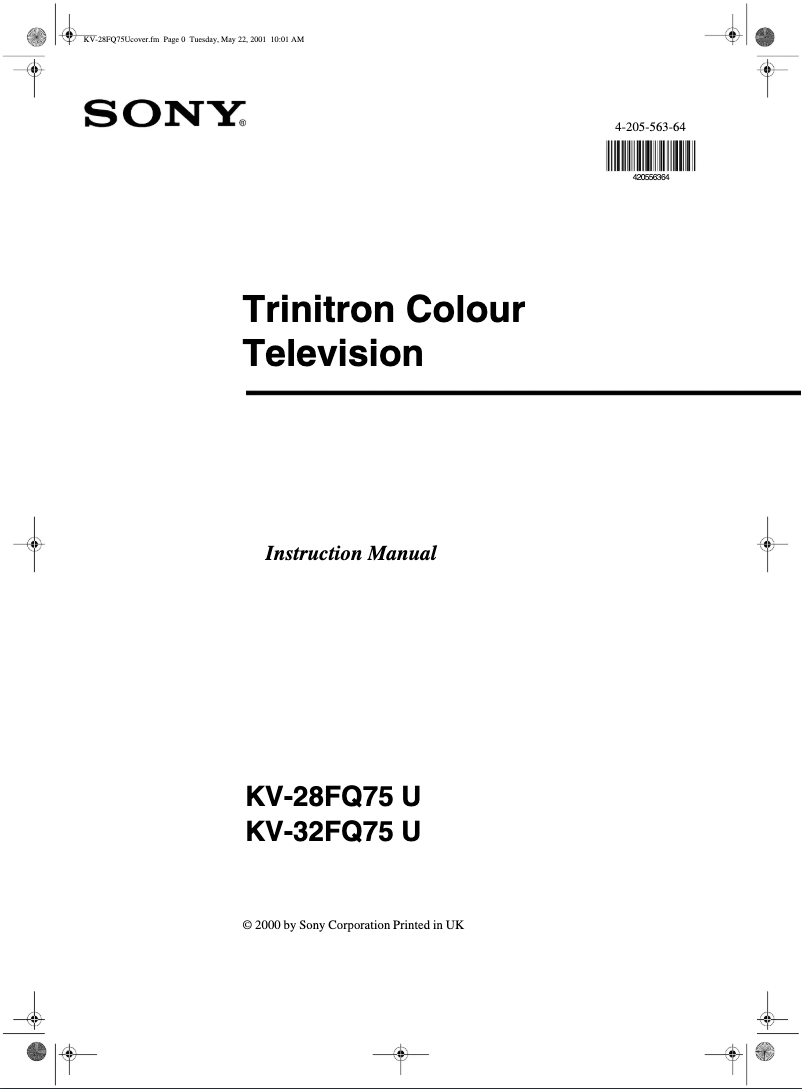 Image de la première page du manuel de l'appareil KV-28FQ75U