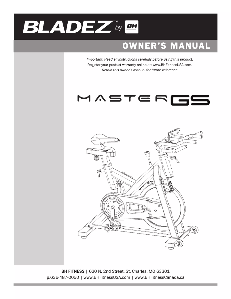 Page n°1 - Manuel utilisateur Bladez Master GS