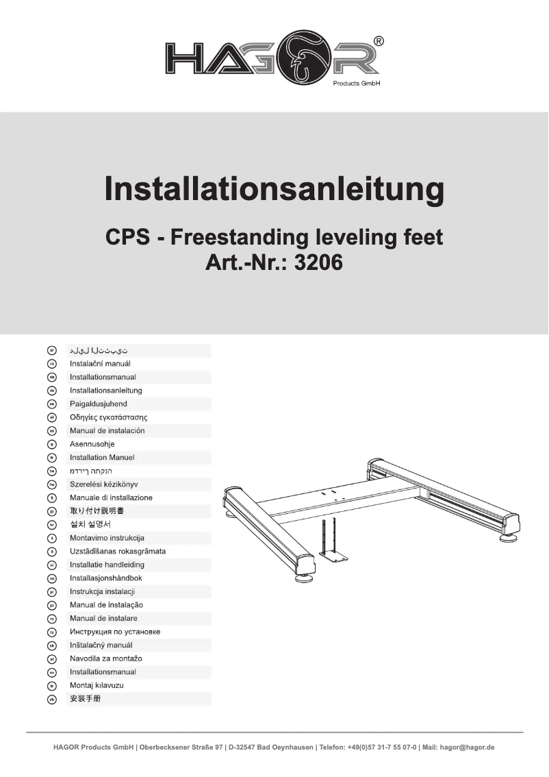 Page 1 de la notice Manuel utilisateur Hagor 3206