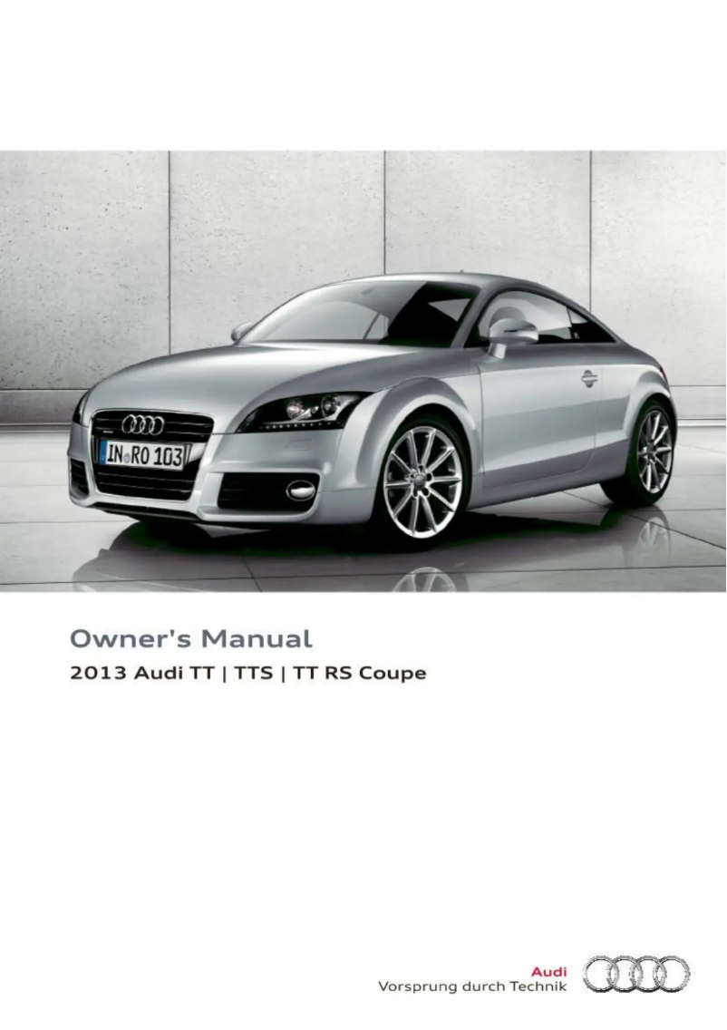 Page 1 de la notice Manuel utilisateur Audi TT (2011)