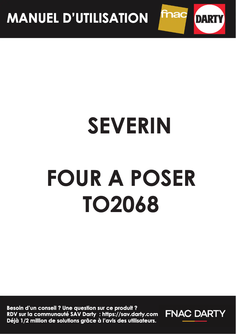 Page n°1 - Manuel utilisateur Severin TO 2068