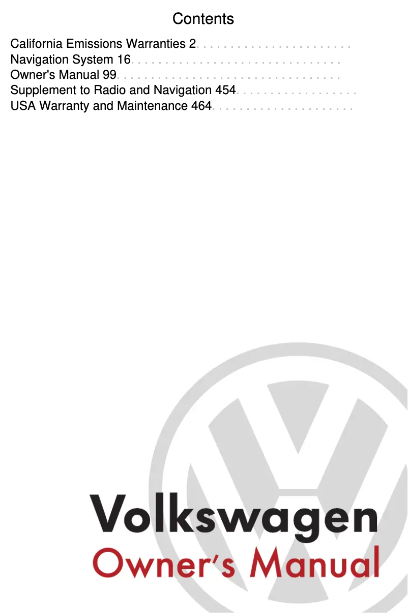 Page 1 de la notice Manuel utilisateur Volkswagen Golf (2012)