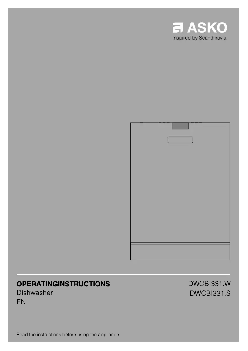 Page n°1 - Manuel utilisateur Asko DWCBI331.W