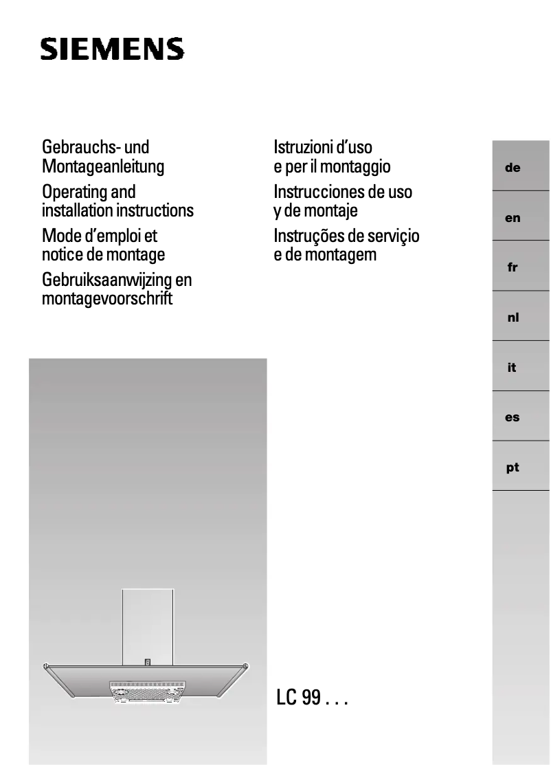 Page 1 de la notice Manuel utilisateur Siemens LC99950