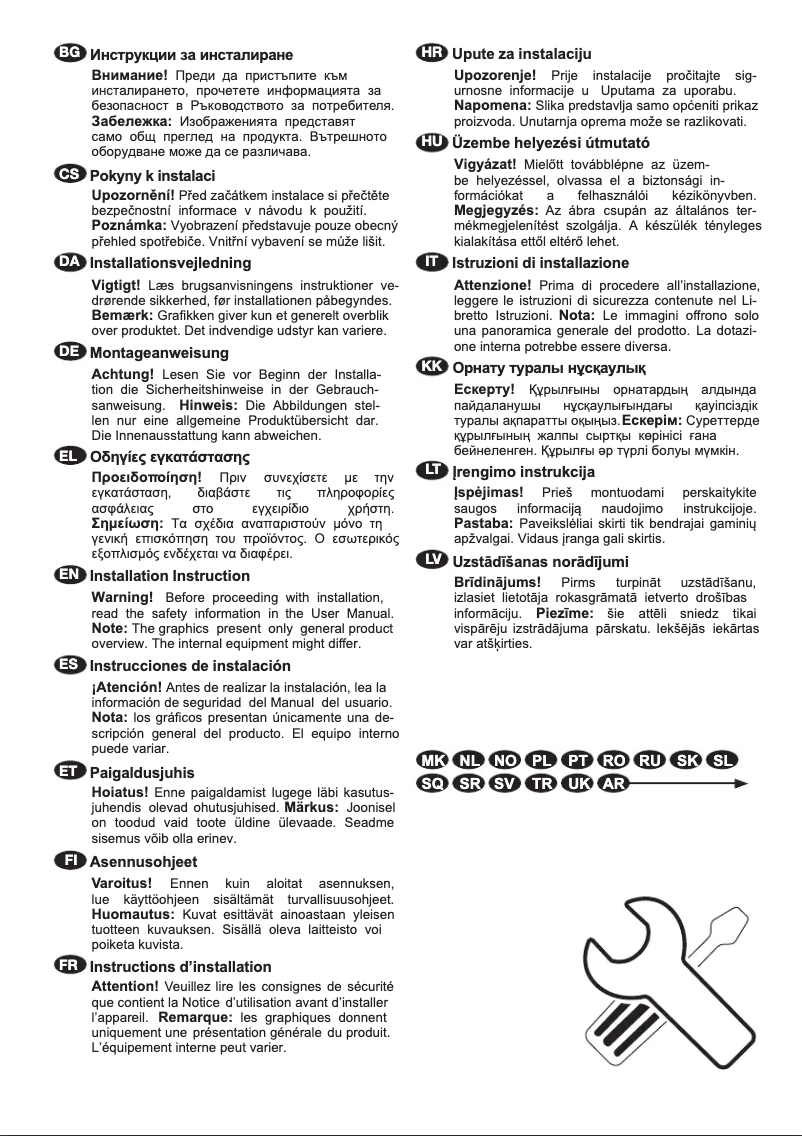 Page n°1 - Guide d'installation Electrolux ESB2AF82S