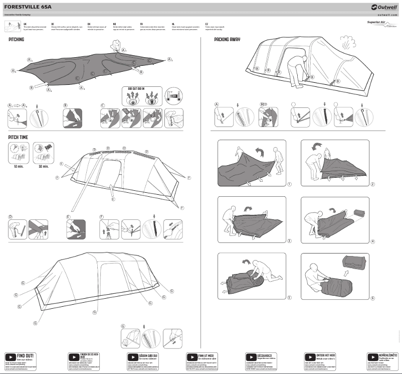 Page 1 de la notice Guide d'installation Outwell Forestville 6SA
