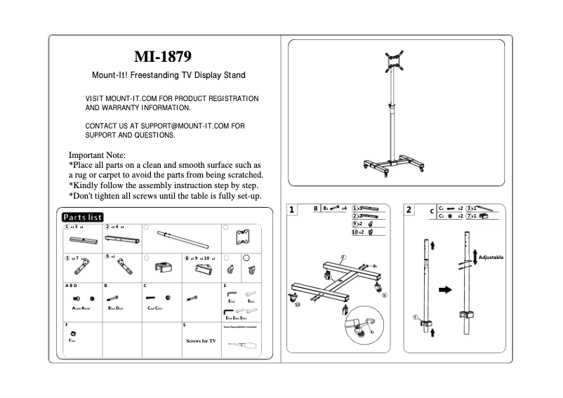 Page 1 de la notice Manuel utilisateur Mount-It! MI-1879