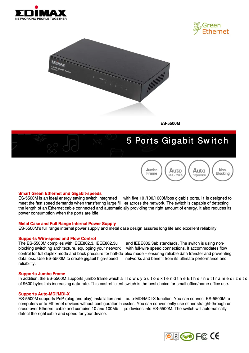 Página 1 del manual Manual de usuario Edimax ES-5500M