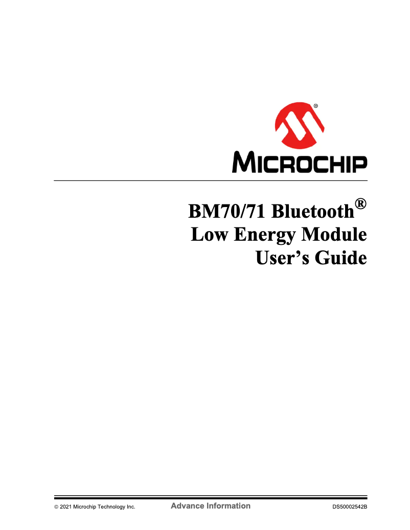 Page 1 de la notice Manuel utilisateur Microchip BM70/71