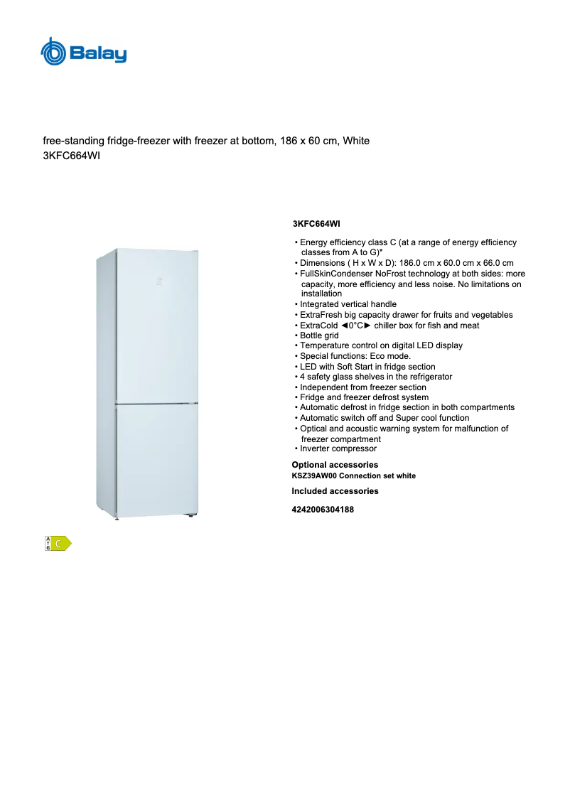 Image de la première page du manuel de l'appareil 3KFC664WI