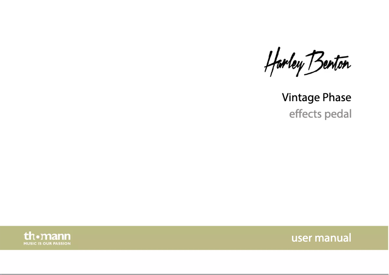 Page 1 de la notice Manuel utilisateur Harley Benton Vintage Phase