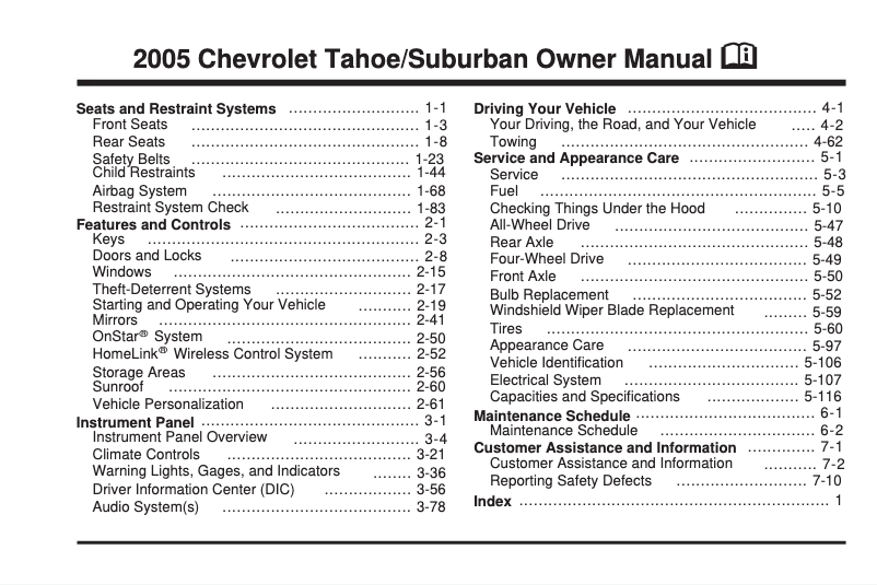 Page 1 de la notice Manuel utilisateur Chevrolet Suburban (2014)