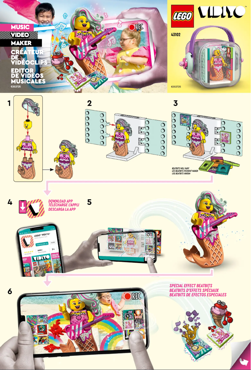 Page 1 de la notice Manuel utilisateur Lego Vidiyo 43102