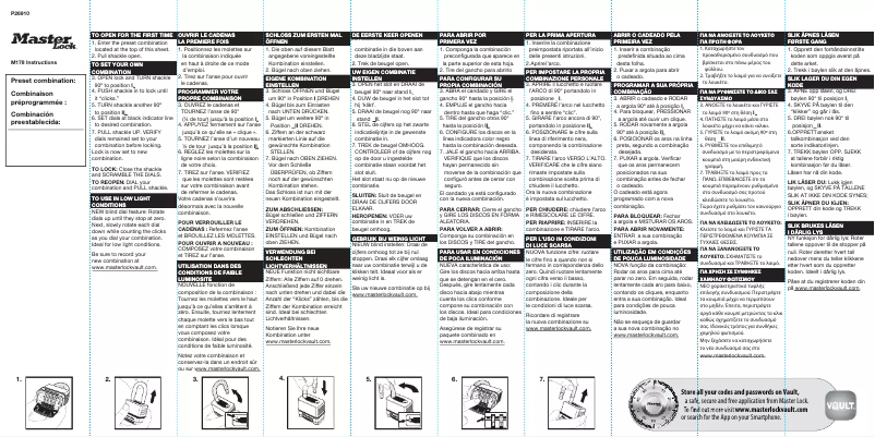 Page 1 de la notice Manuel utilisateur Master Lock M178EURD