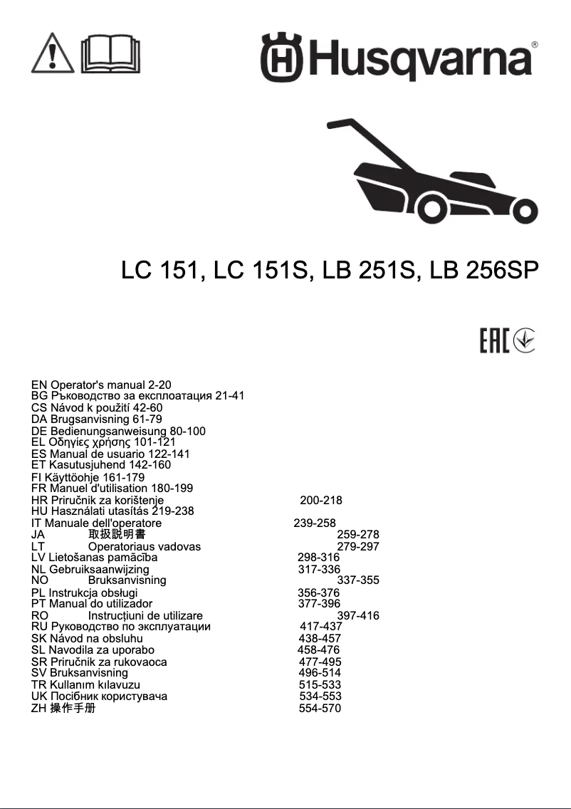 Página 1 del manual Manual de usuario Husqvarna LB 256SP