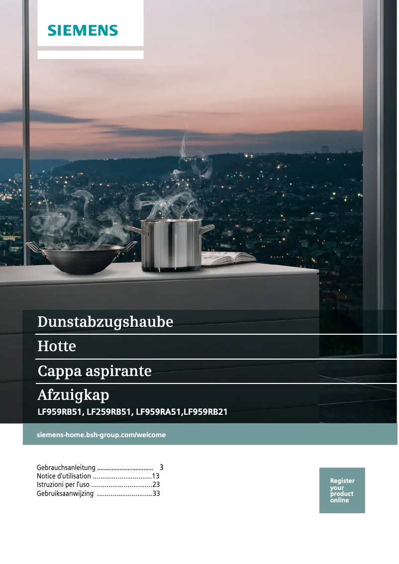 Página 1 del manual Manual de usuario Siemens LF259RB51