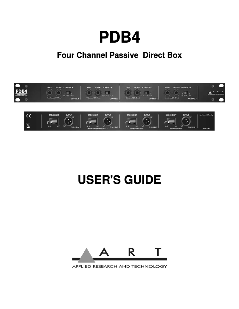 Page 1 de la notice Manuel utilisateur ART PDB4