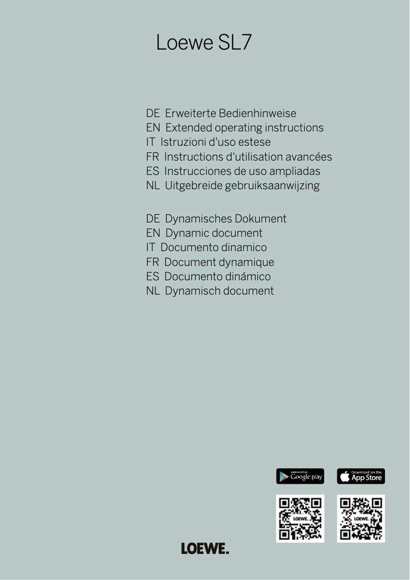 Page n°1 - Manuel utilisateur Loewe Bild c
