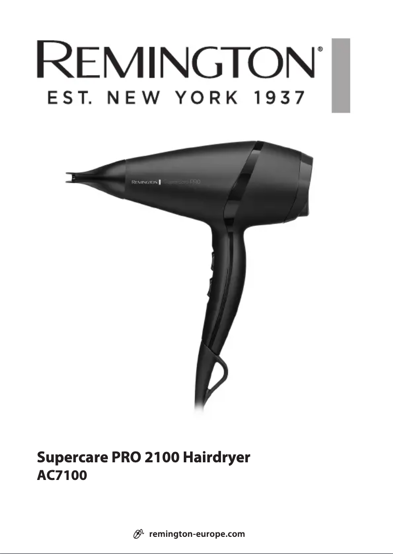 Page n°1 - Manuel utilisateur Remington Supercare PRO 2100 AC7100