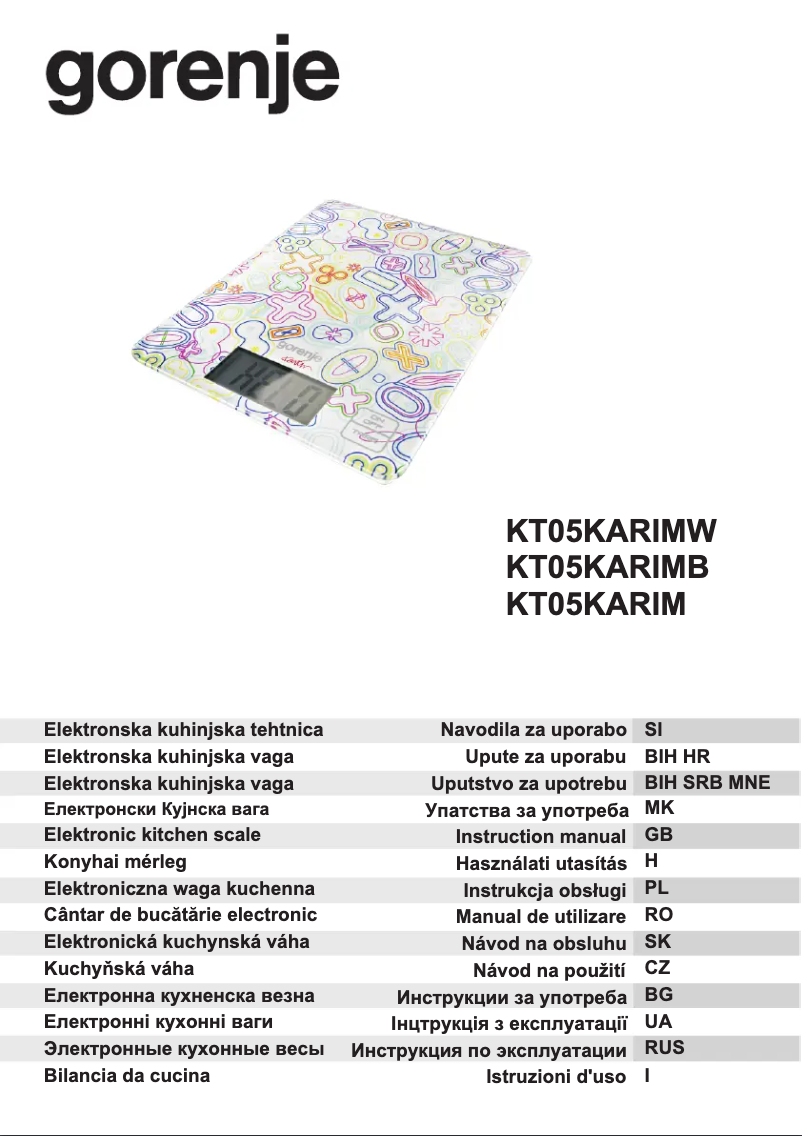 Page n°1 - Manuel utilisateur Gorenje KT05KARIMW