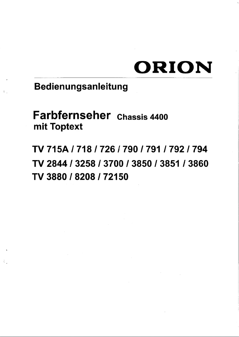 Page 1 de la notice Manuel utilisateur Orion 3880