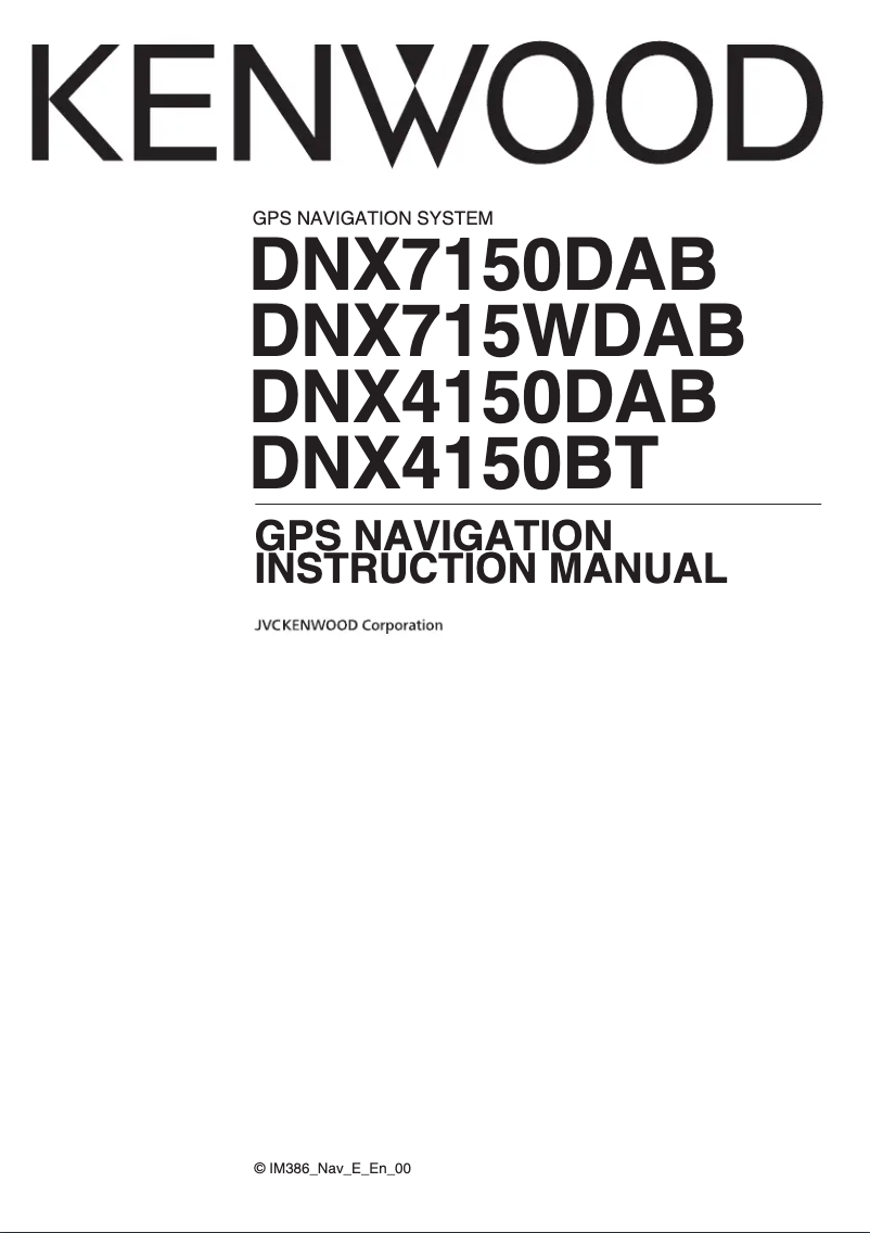 Page n°1 - Manuel utilisateur Kenwood DNX4150DAB