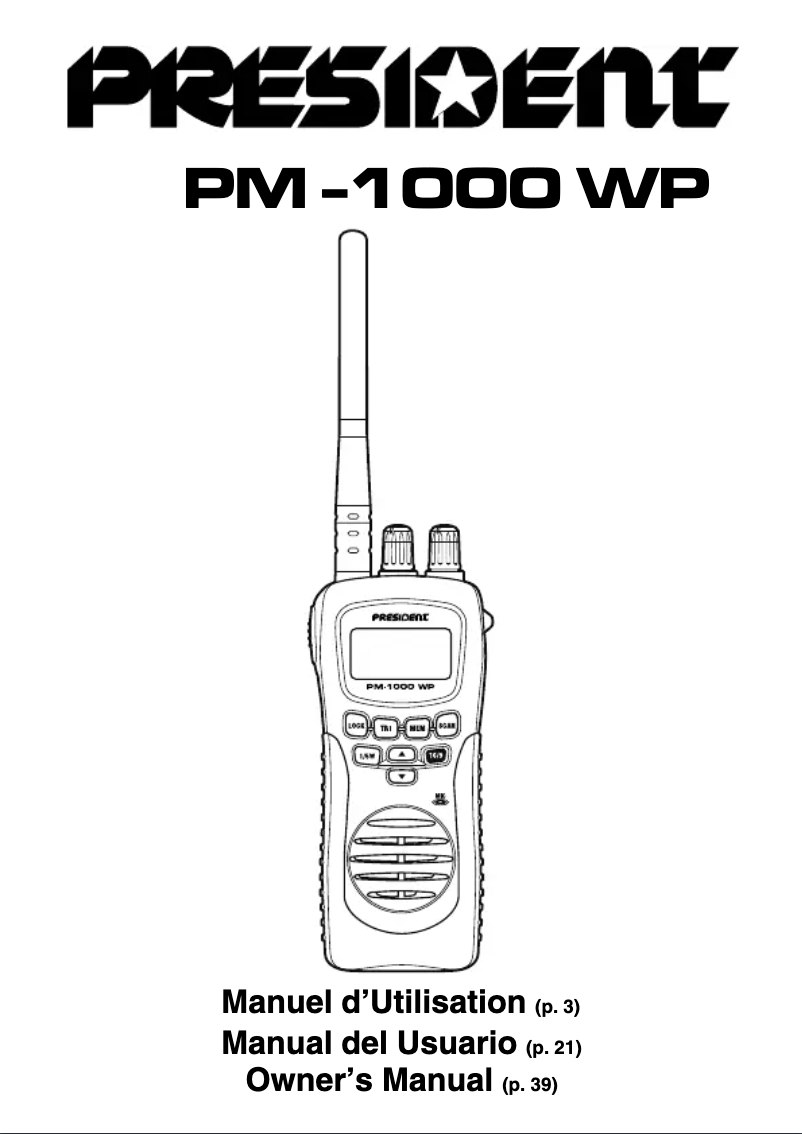 Page 1 de la notice Manuel utilisateur President PM-1000 WP