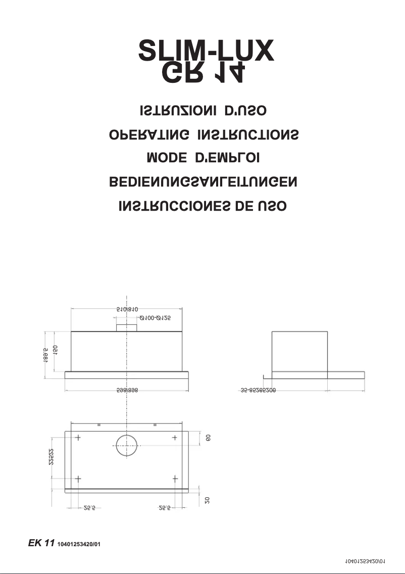 Page n°1 - Manuel utilisateur M-System SLIM-LUX
