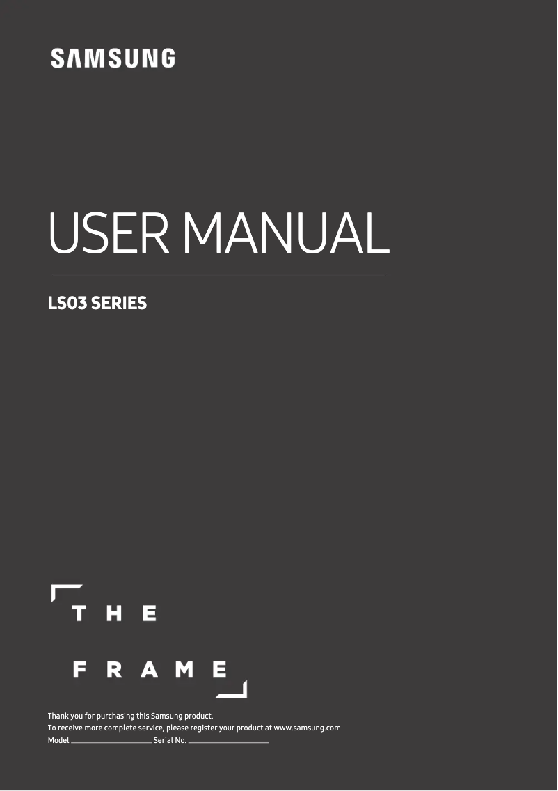 Page n°1 - Manuel utilisateur Samsung The Frame UE65LS03NAUXXU
