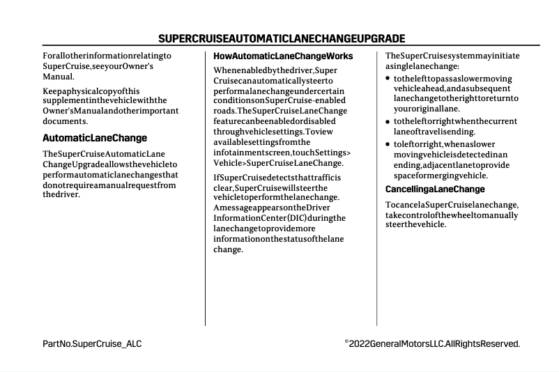 Page 1 de la notice Manuel utilisateur Cadillac CT5 (2021)