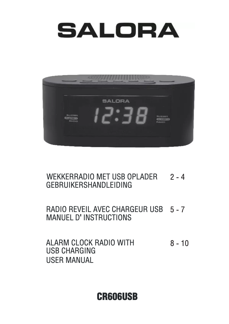 Page 1 de la notice Manuel utilisateur Salora CR606USB