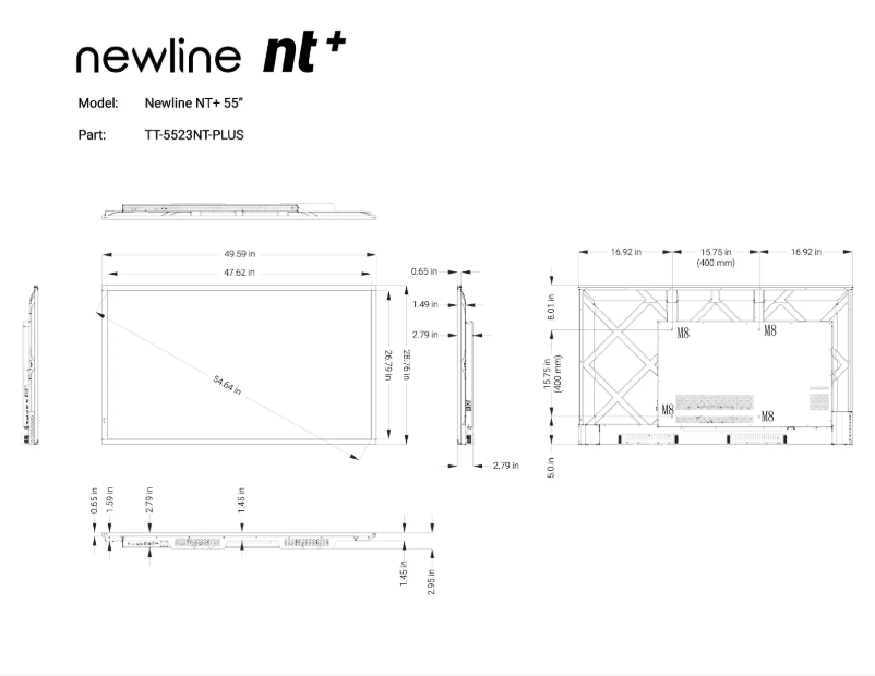 Page n°1 - Dessin technique Newline TT-9823NT-PLUS