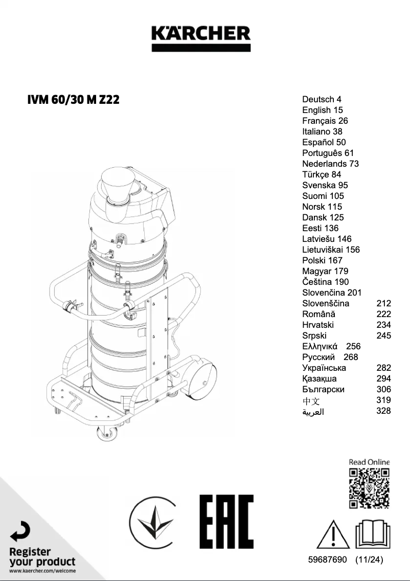 Page n°1 - Manuel utilisateur Kärcher IVM 60/30 M Z22
