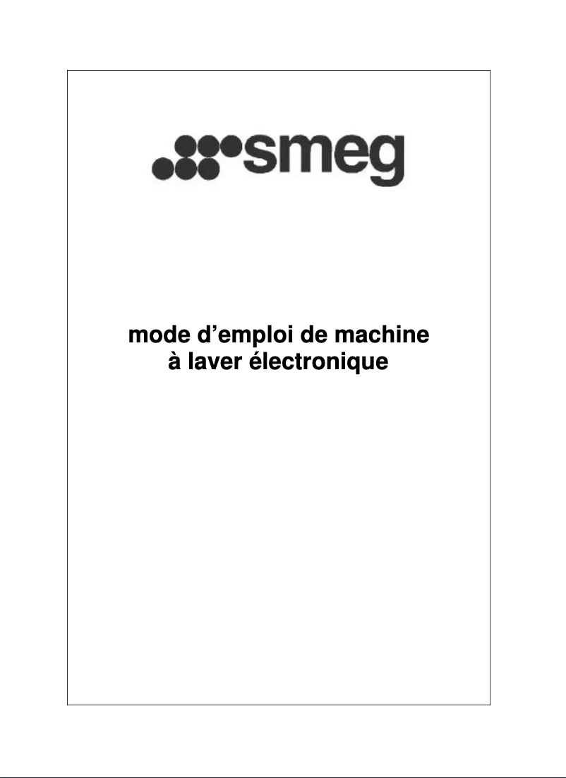 Page n°1 - Manuel utilisateur Smeg SWM106